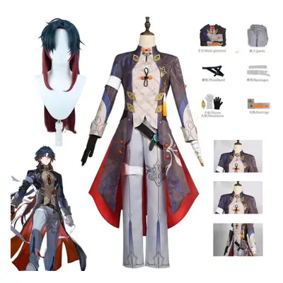 (L-(Costume+Wig)) Game Honkai Star Rail Blade Cosplay Costume Halloween Party Clothes Anime Cosp