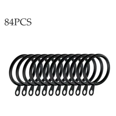 (black, 84PCS) Home Practical Metal Heavy Duty For Curtains Rods Hanging Hooks Roman Circle Curt