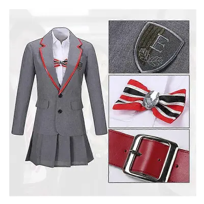 (S, 2) Elite School Uniform Costume Adult Women Man Jacket Shirt Skirt Pleated JK Cloth TV Serie