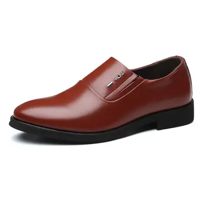 (brown, 43) Summer New Leather Leather Shoes Business Dress Casual Shoes Cowhide Slip-on Shoes M