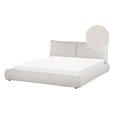 Bed Corduroy VINAY x cm (EU Super King) Light Beige