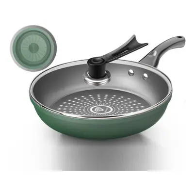 (green, 24cm) Frying Pan Crystal Diamond Non-stick Pan Food Supplement Pan Universal Pan Nordic 