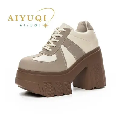 (gray, 35) Women High Heels Spring Heels High 11cm Platform Women Fashion Shoes Matching Color L