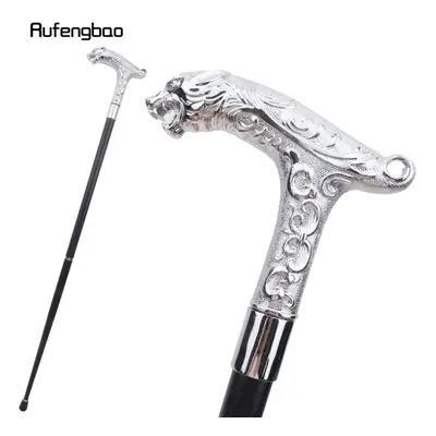 (as the picture) White Leopard With Tail Fashion Walking Stick For Party Decorative Walking Cane