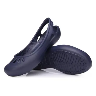 (7.5, Navy) Women Clogs Jelly Sandals Home Non-Slip Summer Shoes Flat Slippers Waterproof Garden