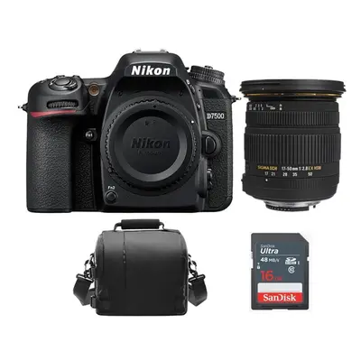 NIKON D7500 + SIGMA 17-50MM F2.8 EX DC OS HSM + Bag +16gb SD card