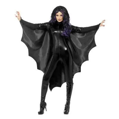 Smiffy's Vampire Bat Wings With High Collar - Black - bat vampire wings halloween black fancy dr