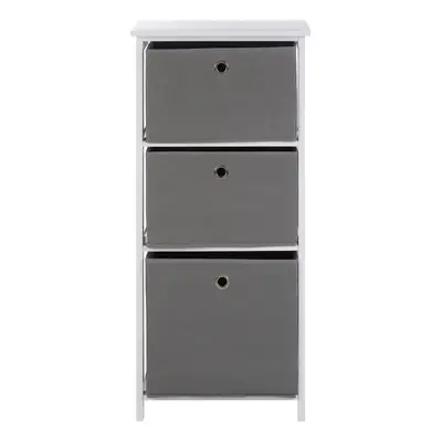 Premier Housewares Lindo Grey Fabric Drawers Cabinet