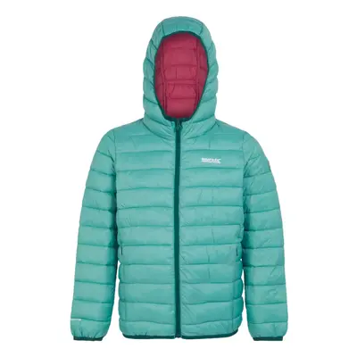 (13 Years, Dusty Green/Deep Pink) Regatta Childrens/Kids Marizion Hooded Padded Jacket