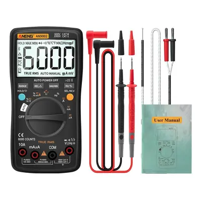 (Black) Digital Bluetooth True RMS Multimeter Counts Professional Auto Multimetro AC/DC Current 