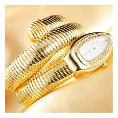 (Gold) Relogio Feminino Luxury Silver Snake Watches Women Fashion Quartz