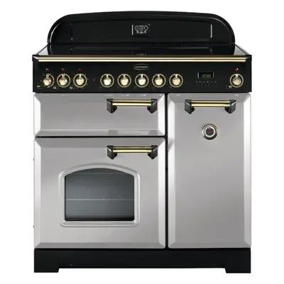 Rangemaster CDL90EIRP/B Classic Deluxe Royal Pearl with Brass Trim 90cm Induction Range Cooker -