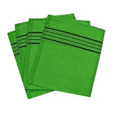 Korean Italy Towel Exfoliating Bath Washcloth [4 Pcs] (Green) Techef Home