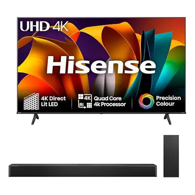 Hisense TV & Soundbar Bundle: 58A6NTUK TV with 4K Direct Lit, Quad Core 4K Processor Plus the HS