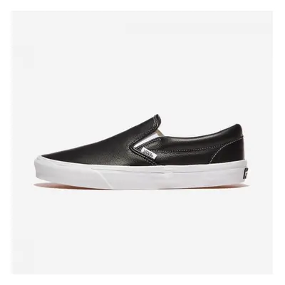 (235) Vans Classic Slip On Leather Black True White Vn000ct5bpb Leather Black True White