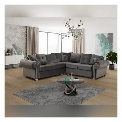 (Corner Sofa, Gray) Ashwin 3+2 Seater and Corner Luxuries Sofa