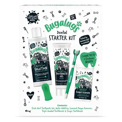 Bugalugs Dental Starter Kit for Dogs & Cats, Plaque Remover Breath Freshener Set