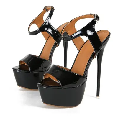 (black, 35) Eilyken Sexy Design Platform Buckle Strap Women Sandals Sexy Open Toe Super Thin Hig