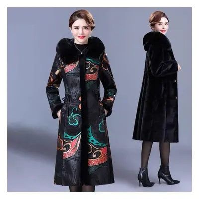 (black, 4XL) Winter Fashion Vintage Double Sided Wear Overcoat Plus Size 4xl Wool Coat Vestidos 