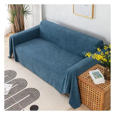 (navy, 180x340cm) Waterproof Sofa Cover Blanket Multipurpose Solid Color Furniture Cover Durable