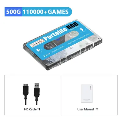 (500G) 500G Portable External Hard Drive Batocera With 110000+ Game Games for PS3/PS2/WII/PS1/N6