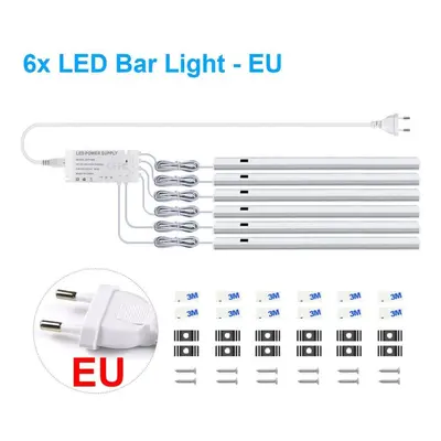 (warm white, 6PCS EU Plug) 50cm Led Kitchen Light Bar Hand Sweep Lumiere Led Motion Lamp With Se