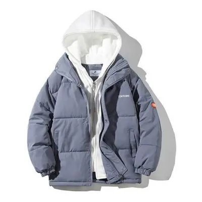 (blue, L) Women&apos;s Winter Oversize Jacket Down Cotton Padded Coat Female Loose Casual Overco