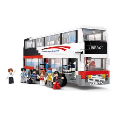 0335 Double-decker Big Bus Boy City Bus Assembly Small Particle Toys