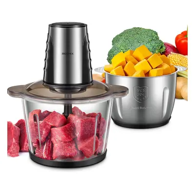 Food Processor, Mini Chopper Electric Food Chopper, Speeds, Double Blade, Meat Grinder 500W Copp