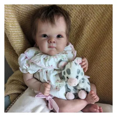 (as the picture, cloth body) Inch Adorable Reborn Baby Girl Doll Bettie Lifelike Soft Touch Clot