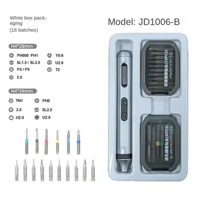 (JD1006-Bsimple packaging) 50-in-1 Mute Durable Endurance Rechargeable Large Torque Multifunctio