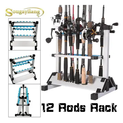 (Fishing Rod Rack) Fishing Rod Rack Metal Aluminum Rod Rack Portable Rod Holder For All Type Fis