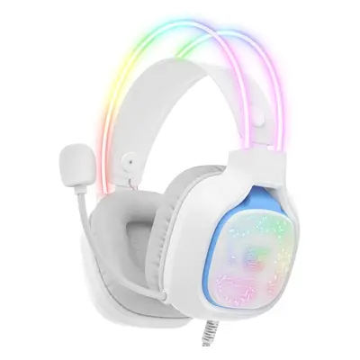 Chronus PC Gaming Headset with Microphone, WiRed RGB LED Noise Cancel Gamer Headphones for PS4/P