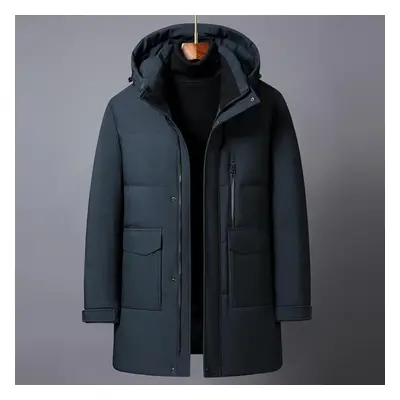 (blue, 2XL) Winter Feather Coats For Men Outerwear High Quality Plus Size Middle Aged Men&apos;s