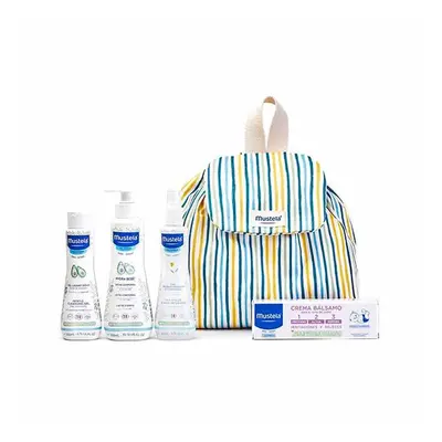 Mustela Little Moments Striped Backpack Set Pieces