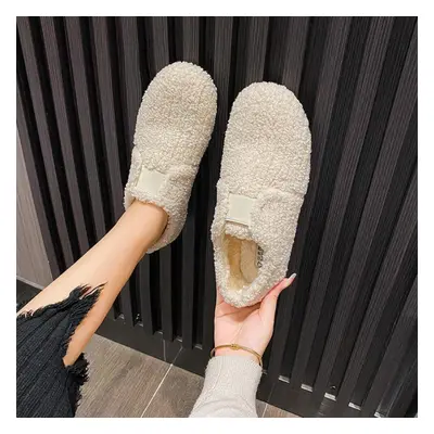 (ivory, 43) Fashion Women&apos;s Flat Plush Shoes Winter Warm Snow Boots Fashion Brand Design Ca