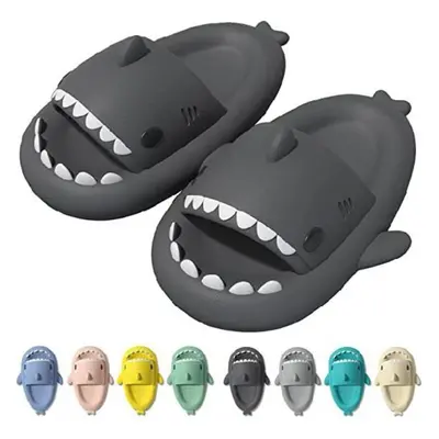 (gray, 38-39) Breathable Shark Slippers Eva Slippers Men&apos;s Women&apos;s Summer Indoor Non-s