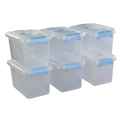 Doryh L Plastic Storage Bin with Lid Clear Transparent Box With Han