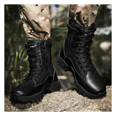 (black, EU: 45) Men&apos;s Waterproof Hiking Boots Lightweight Militarytactical Boots Durable Co