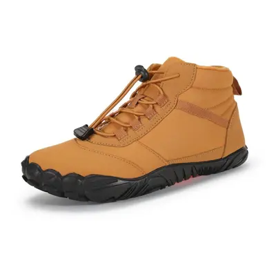 (orange, 47) Men&apos;s Hiking Shoes Winter Barefoot Boots Men Waterproof Winter Sneakers Ankle 