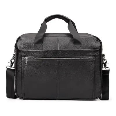 (black) Humerpaul Genuine Leather Men Shoulder Bag Large Capacity Briefcase