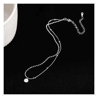 Real Sterling Silver Choker Collar Short Necklaces Round Choker Clavicle Chain Lucky Necklace Wo