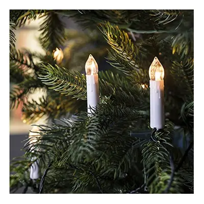 Lights4fun Warm White LED Connectable Christmas Candle Indoor Fairy Lights with Tree Clips