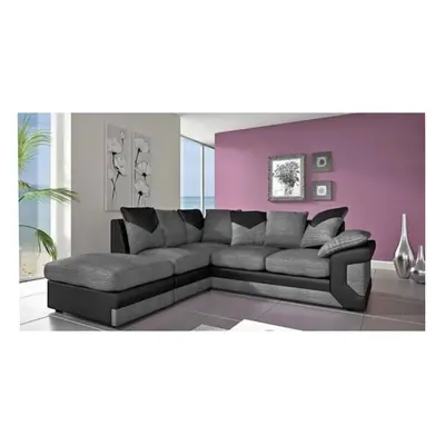 (Black/Grey, Corner(Left Arm)) Modern New Dino Corner and 3+2 Seater Sofa