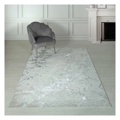 (Medium 160x230cm) Aurora Solar AU03 Marble Rugs in Silver Grey