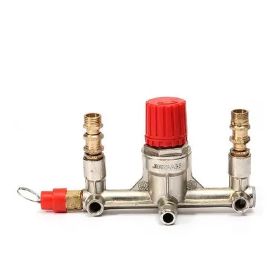 Air Compressor Double Outlet Tube Pressure Regulator Valve Fitting