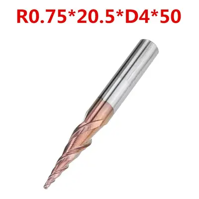 (R0.75*20.5*D4*50) Flutes R0.25/ R0.5/ R0.75/ R1.0 *20.5*D4*50 Ball Nose End Mill HRC50 Taper Mi