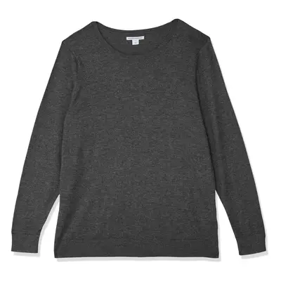 Amazon Essentials Women's Long-Sleeve Lightweight Crewneck Sweater Available in Plus Size Charco