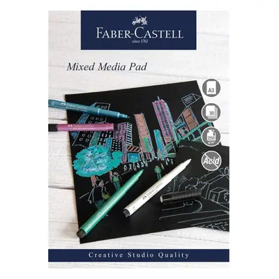 Faber-Castell Creative Studio A3 Mixed Media Spiral Bound Pad - Black Paper - 250gsm - Sheets, W