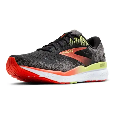 Brooks Mens Ghost Neutral Running Shoe - Black/Mandarin Red/Green - 11.5 Wide